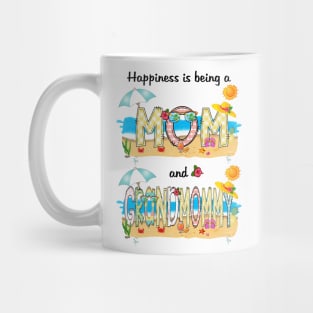 Happiness Is Being A Mom And Grandmommy Summer Beach Happy Mother's Mug